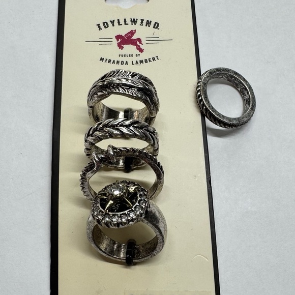 Idyllwind Antique Silver Textured Stack Rings - Picture 4 of 4